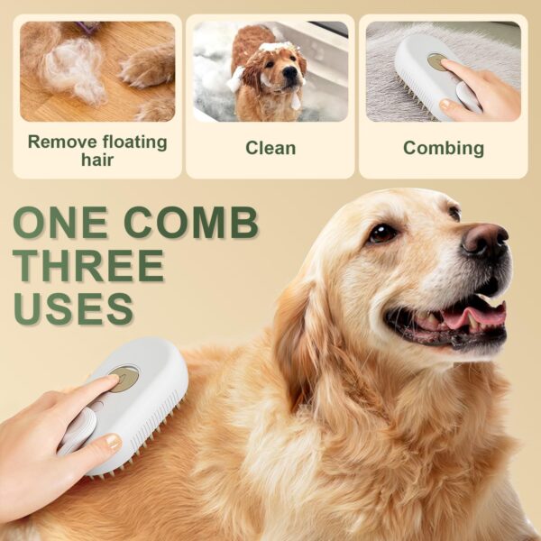 Steam Brush for Dogs, Pet Spritz Defur Comb, Spritz Defur Comb for Cats, Pet Spray Hair Removal Comb - Image 3