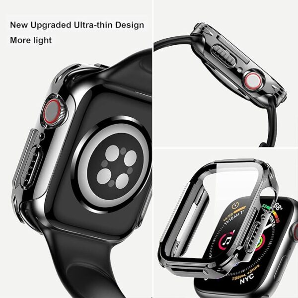 Mesime Rugged Case Compatible for Apple Watch Series 8 7 41mm with Tempered Glass Screen Protector - Image 3
