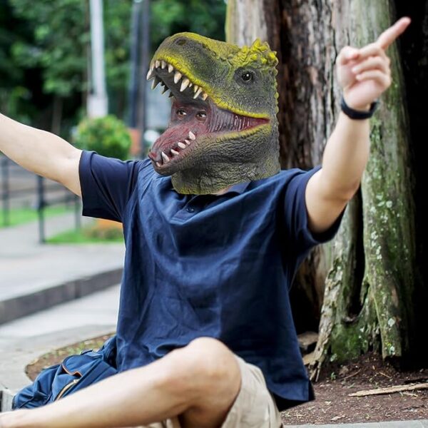 Dinosaur Head Mask Dinosaur Costume Animal Full Head Mask for Carnival - Image 3