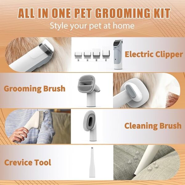 Dog Grooming Vacuum, Pet Vacuum Grooming Kit,11000Pa Powerful Dog Hair Vacuum, 2.5L Large Capacity Pet Hair Vacuum -40% - Image 5