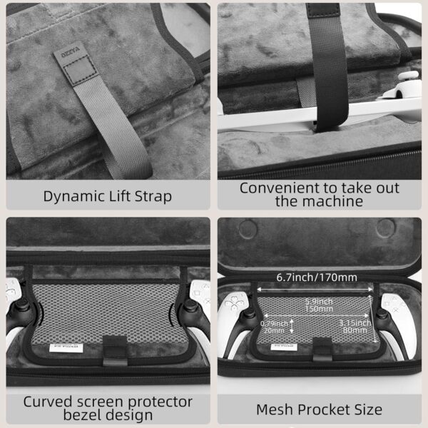 OZZYA Carrying Case for Playstation Portal Remote Player, Tailored Case for PS Portal with Accessory Storage Mesh - Image 3