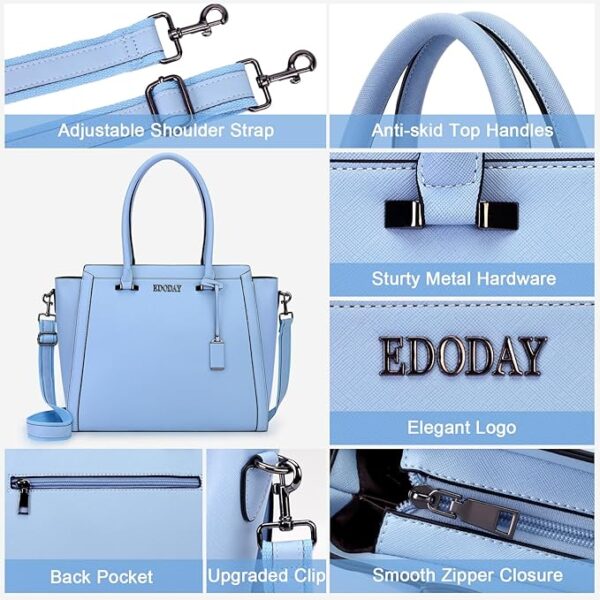 Laptop Tote Bag for Women - Travel Computer Handbag with Long Shoulder Strap - Image 2