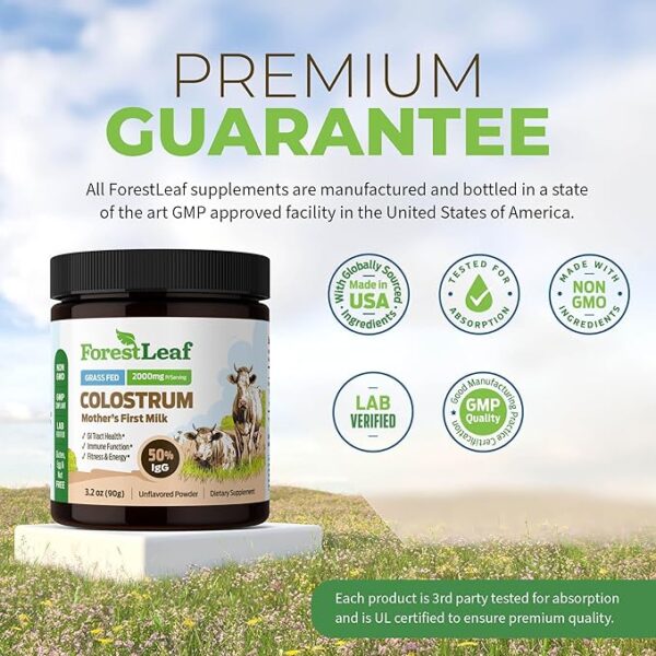Colostrum Powder Grass Fed Whole Milk 50% IgG Highest Concentration Colostrum Supplement for Women/Men - Image 3