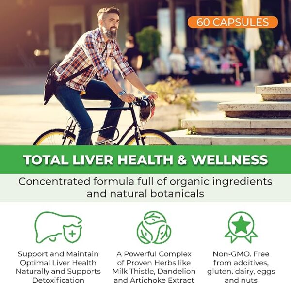 Liver Cleanse Detox & Repair - Fatty Liver Repair Detox Complex Supplement w/Choline, Zinc, Milk Thistle - Image 4