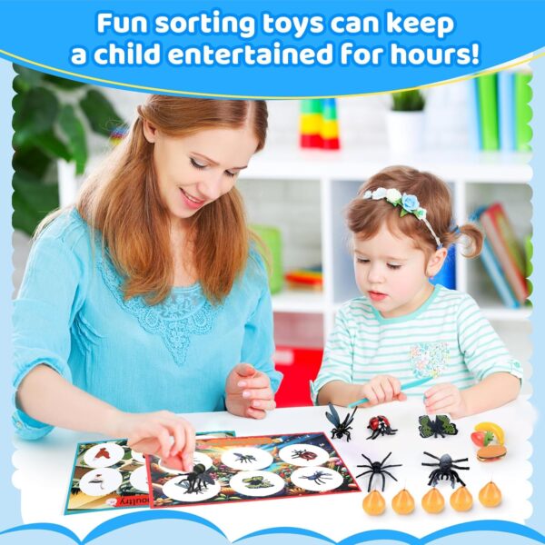 Toddler Sorting Toys, Sensory Toys,Fruits Dinosaurs Animals Insects Balls Food Fish Poultry Sorting Matching Playsets - Image 5