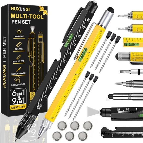 Gifts for Men,Personalized Pens Dad Gifts from Daughter Son, 9 in 1 Multitool Pen with Ruler Level Ballpoint Pen -20%