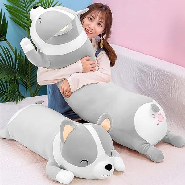 Shiba Inu Plush Pillow Stuffed Animal Cute Long Dog Pillow Corgi Akita Soft Plush Toy