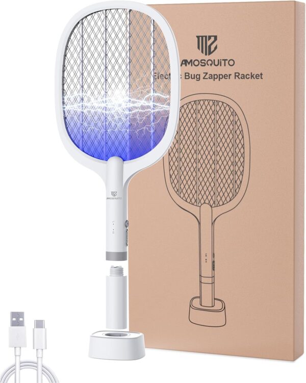 Bug Zapper Racket, Electric Fly Swatter Rechargeable Mosquito Zapper for Indoor and Outdoo -28%