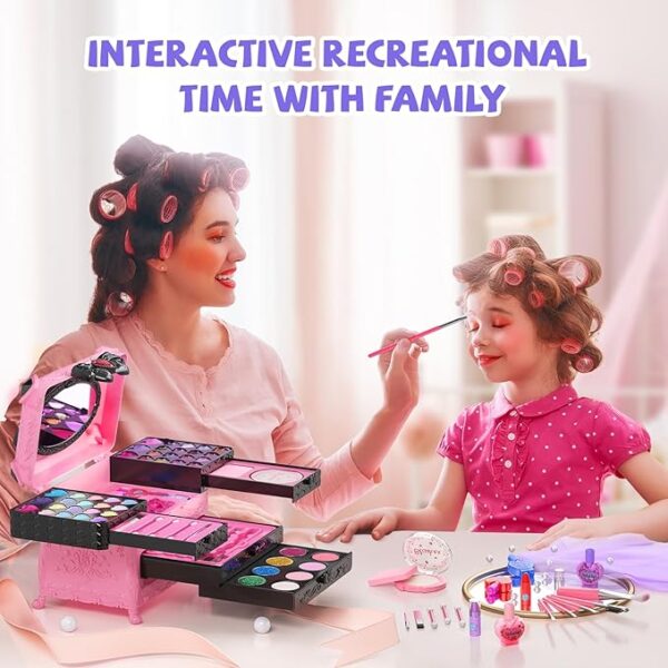 Kids Makeup Sets for Girls, 66pcs Real Cosmetic for Kids Toys with Mirror, Princess Washable Girls - Image 4