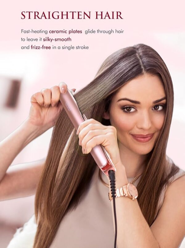 LANDOT 2-in-1 Flat Iron Curling Iron | 30s Heat-Up 12 Temp Settings & Ceramic Coating - Image 3