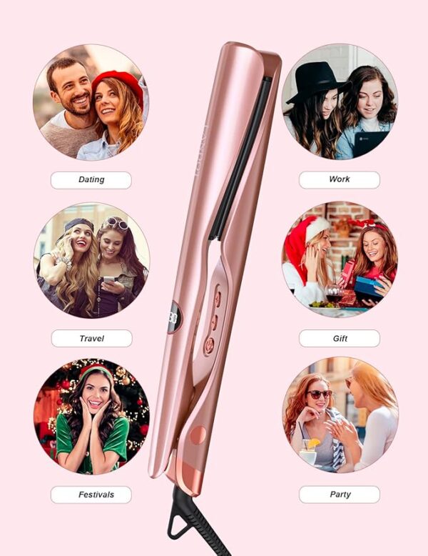 LANDOT 2-in-1 Flat Iron Curling Iron | 30s Heat-Up 12 Temp Settings & Ceramic Coating - Image 2
