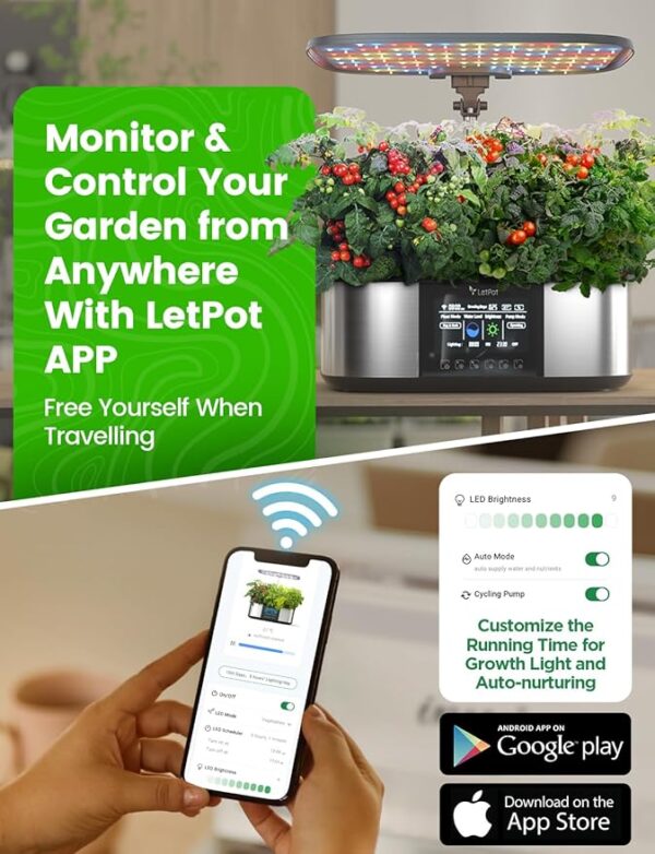 LetPot LPH-Max Hydroponics Growing System Kit, 21 Pods APP & WiFi Automatic Controlled - Image 4