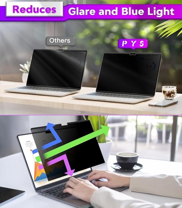 PYS Privacy Screen Protector for MacBook Air 15 Inch (2023-2025, M2, M3, M4) - Image 3