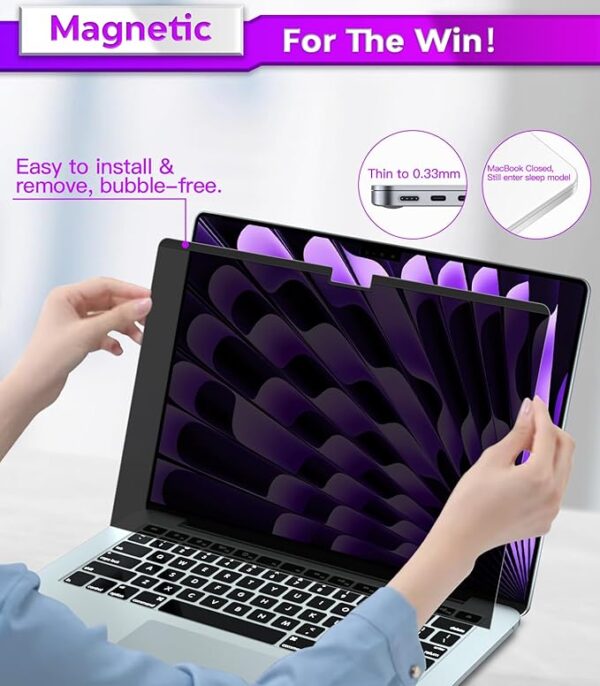 PYS Privacy Screen Protector for MacBook Air 15 Inch (2023-2025, M2, M3, M4) - Image 5