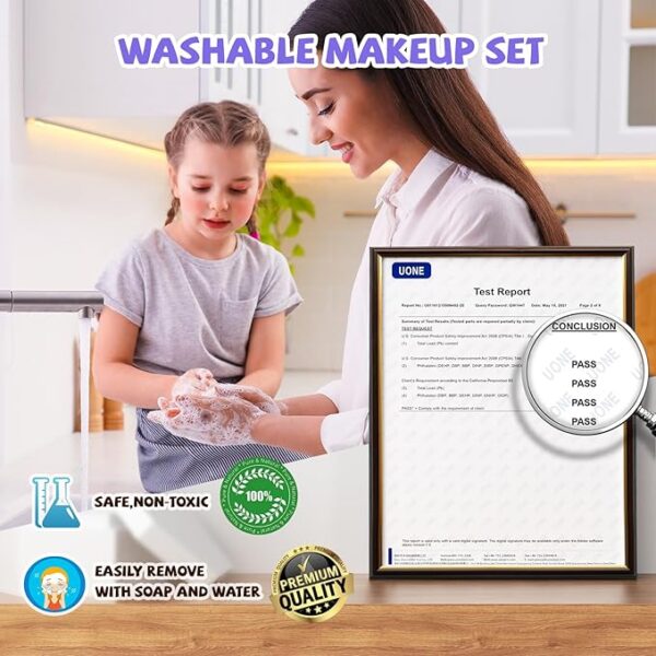 Kids Makeup Sets for Girls, 66pcs Real Cosmetic for Kids Toys with Mirror, Princess Washable Girls - Image 2