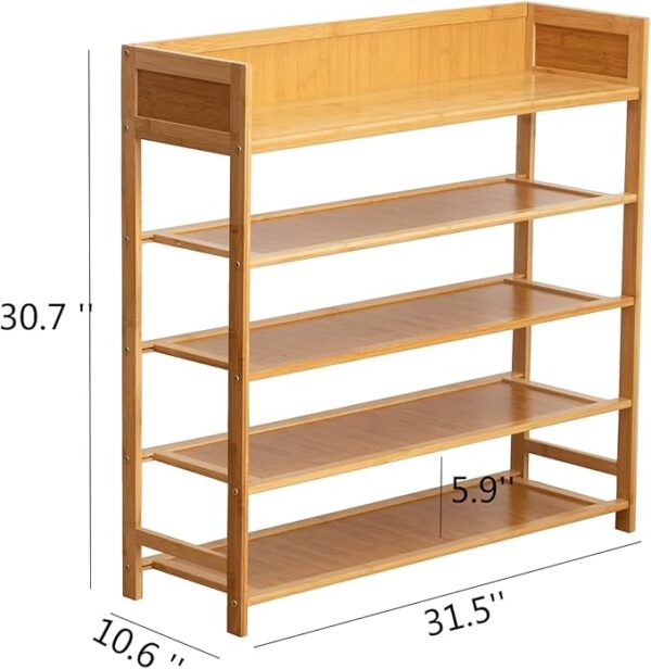 Shoe Rack Organizer, 5 Tier Shoe Shelf Storage Organizer, for Entryway, Hallway, and Closet (Nature) -11% $79.99 List Price: $89.99List Price: $89.99 - Image 4