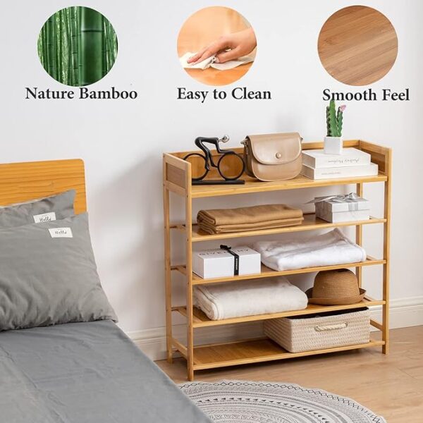 Shoe Rack Organizer, 5 Tier Shoe Shelf Storage Organizer, for Entryway, Hallway, and Closet (Nature) -11% $79.99 List Price: $89.99List Price: $89.99 - Image 2