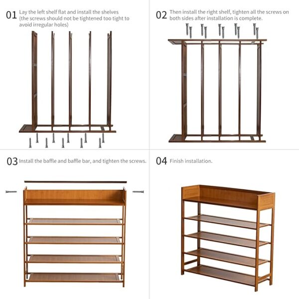Shoe Rack Organizer, 5 Tier Shoe Shelf Storage Organizer, for Entryway, Hallway, and Closet (Nature) -11% $79.99 List Price: $89.99List Price: $89.99 - Image 3