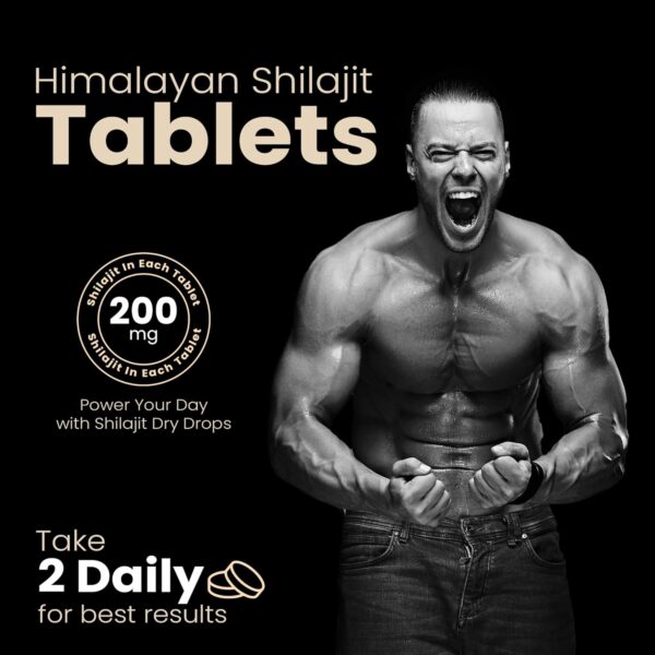 Shilajit Tablets for Men - Gold Grade - No Added Sugar - 120 Dry Drops - Organic - Lab Tested - Image 3