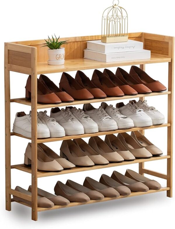 Shoe Rack Organizer, 5 Tier Shoe Shelf Storage Organizer, for Entryway, Hallway, and Closet (Nature) -11% $79.99 List Price: $89.99List Price: $89.99